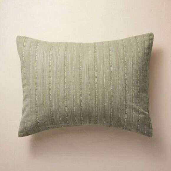 3pc Full/Queen Washed Loop Stripe Duvet Cover Bedd Green - Picture 4 of 4